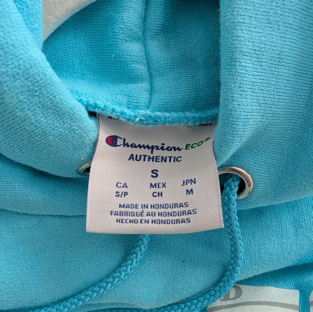 Champion US Navy Aqua Hoodie Sweatshirt Men's small - Picture 9 of 11